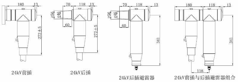 J9国际站登录24kV欧式630A屏蔽型可分离连接器尺寸图.gif